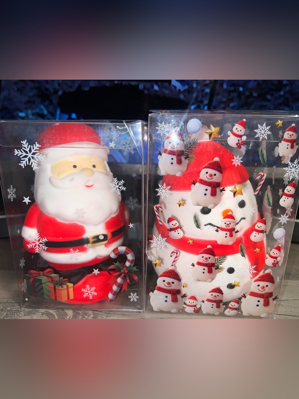 New 2-Pc Xmas Jumbo Bundle Santa/Snowman